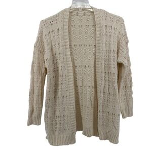 Altard State Cream Open Knit Cardigan Sweater Long Sleeve Size Medium